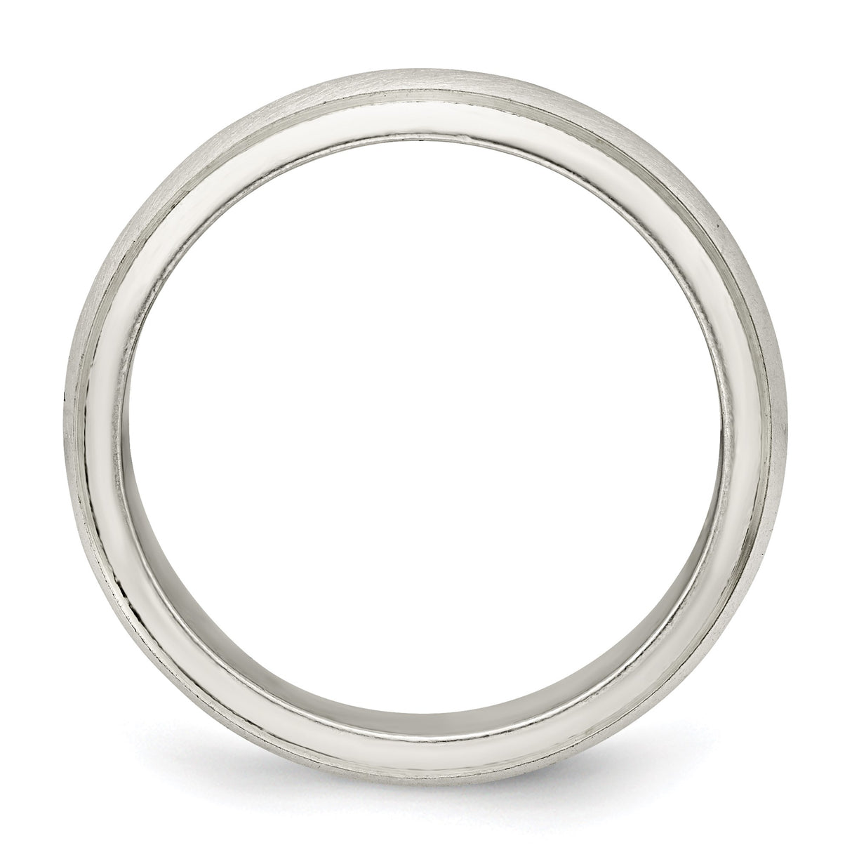 Sterling Silver Satin, Domed wedding band ring alternate angle
