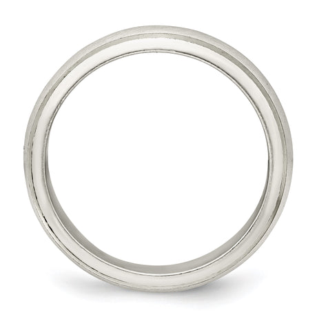 Sterling Silver Satin, Domed wedding band ring alternate angle