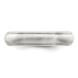 Sterling Silver Satin, Domed wedding band ring detail view
