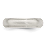 Sterling Silver Satin, Domed wedding band ring detail view