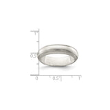 Sterling Silver Satin, Domed wedding band ring shown for scale