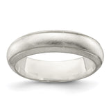 Sterling Silver Satin, Domed wedding band ring