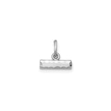 Sterling Silver Bar Pendant with Polished and Textured Minimalist Design for Women or Unisex Wear