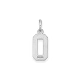Sterling Silver Number 0 Pendant Charm with Beveled Octagonal Design