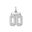Sterling Silver Number 00 Pendant with Octagon Edge, Polished Textured Finish, Unisex Charm