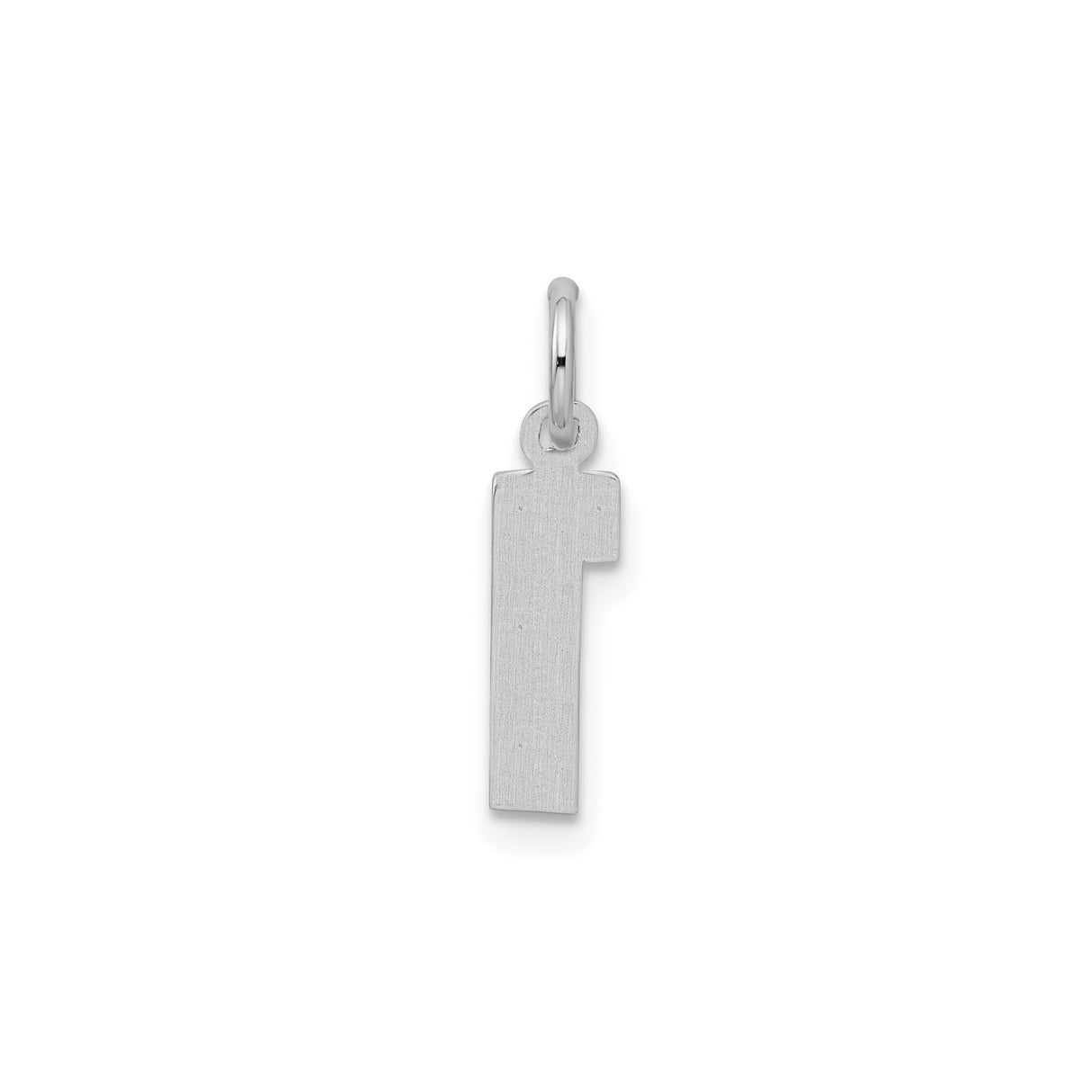 Sterling Silver Number One Pendant with Textured Center and Polished Border