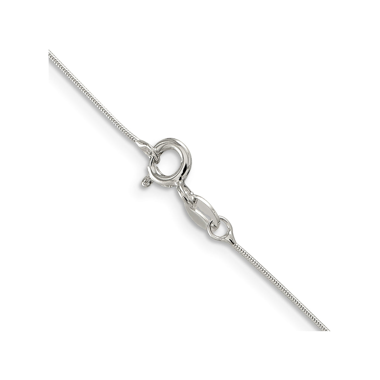 925 White Gold 0.7 mm Polished Chain Necklace, Solid alternate angle