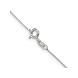 925 White Gold 0.7 mm Polished Chain Necklace, Solid alternate angle