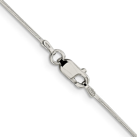 925 White Gold 0.8 mm Polished Chain Necklace, Solid alternate angle