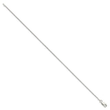 925 White Gold 0.8 mm Polished Chain Bracelet, Solid