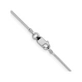 925 White Gold 0.8 mm Polished Chain Necklace, Solid alternate angle