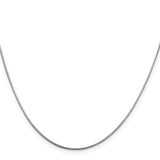 925 White Gold 0.8 mm Polished Chain Necklace, Solid alternate angle