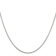 925 White Gold 1 mm Polished Chain Necklace, Solid