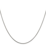 925 White Gold 1 mm Polished Chain Necklace, Solid