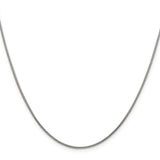 925 White Gold 1.2 mm Polished Chain Necklace, Solid