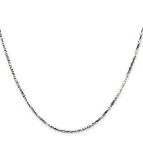 925 White Gold 1.2 mm Polished Chain Necklace