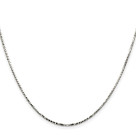 925 White Gold 1.25 mm Polished Chain Necklace