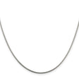 925 White Gold 1.5 mm Polished Chain Necklace, Solid