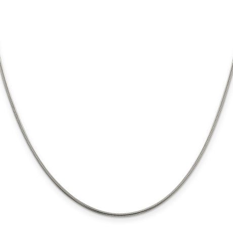 925 White Gold 1.5 mm Polished Chain Necklace, Solid