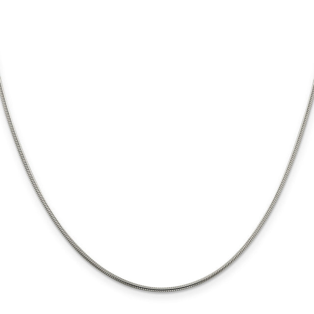 925 White Gold 1.5 mm Polished Chain Necklace, Solid