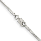 925 White Gold 1.5 mm Polished Chain Necklace, Solid alternate angle