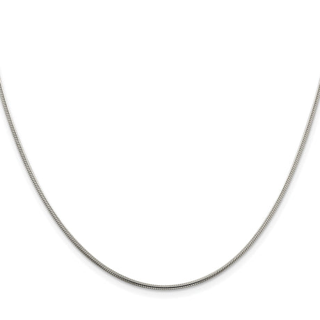 925 White Gold 1.5 mm Polished Chain Necklace