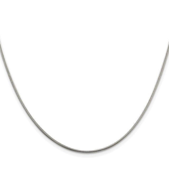 925 White Gold 1.5 mm Polished Chain Necklace