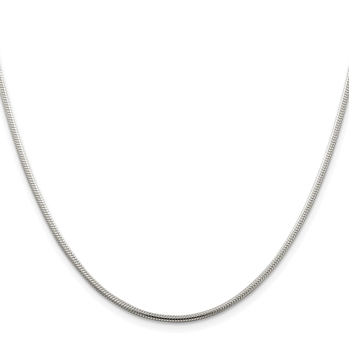 925 White Gold 1.75 mm Polished Chain Necklace