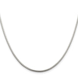925 White Gold 1.75 mm Polished Chain Necklace