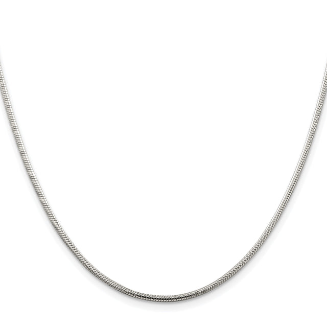 925 White Gold 1.75 mm Polished Chain Necklace