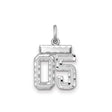 Small Diamond-cut #05 Charm Pendant in Real 925 Sterling Silver