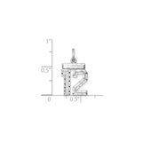 Sterling Silver Number 12 Pendant, Sports Charm with Polished and Textured Detail