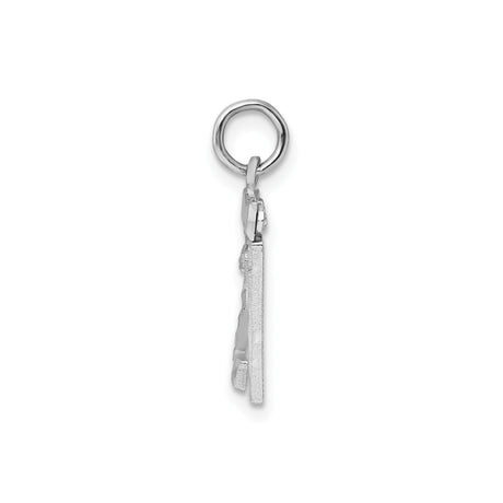 Sterling Silver Number 21 Pendant Charm, Textured and Polished Birthday or Anniversary Jewelry