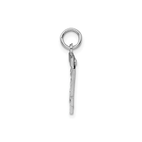 Sterling Silver Number 24 Pendant, Polished and Textured Sports Charm for Men and Women