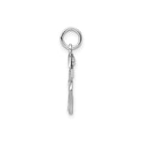 Sterling Silver Number 25 Pendant, Polished Textured Charm for Women or Unisex