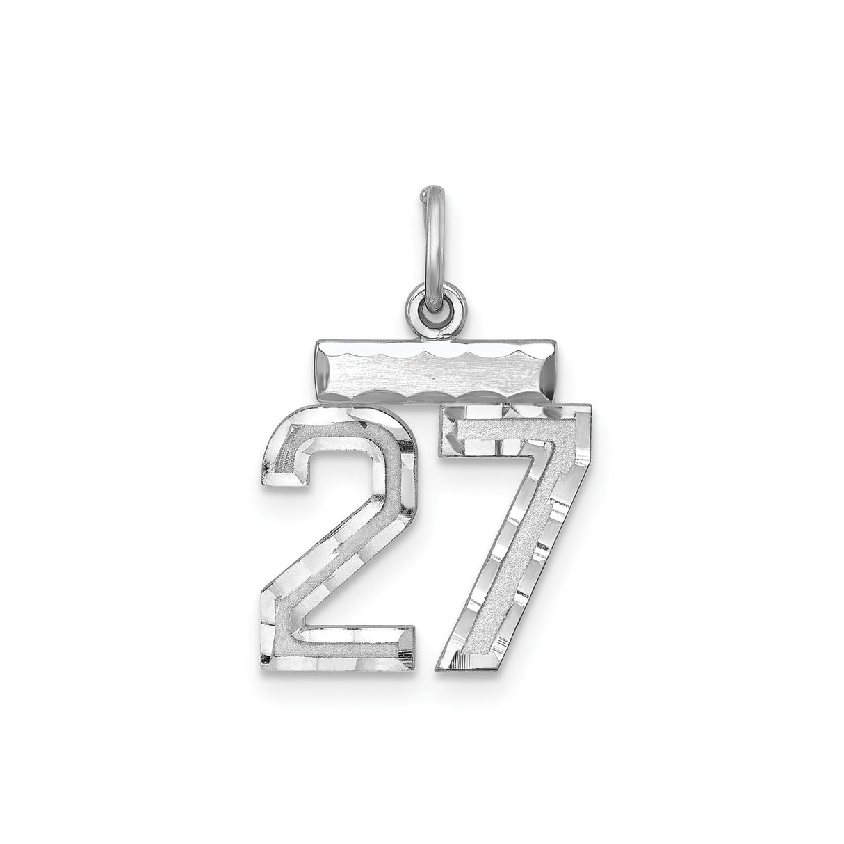 Small #27 Charm Pendant in Real 925 Sterling Silver