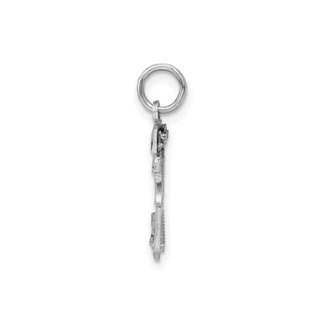 Sterling Silver Number 35 Pendant, Bold Block Jersey Style Charm for Men and Women