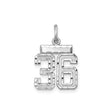 Small #36 Charm Pendant in Real 925 Sterling Silver