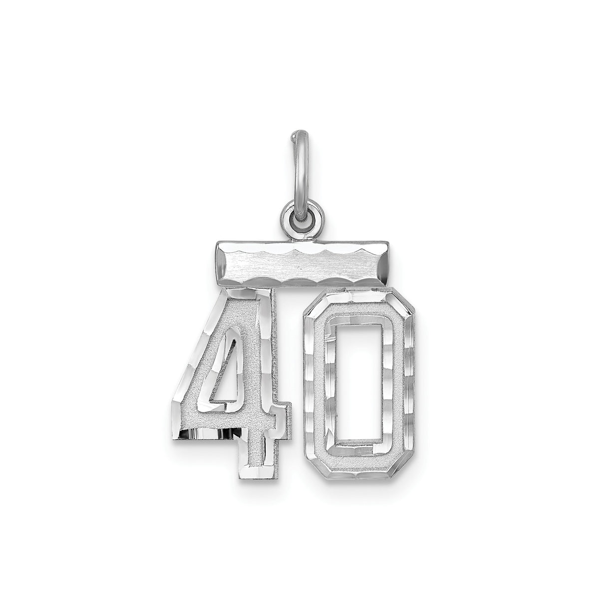 Small #40 Charm Pendant in Real 925 Sterling Silver
