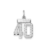 Small #40 Charm Pendant in Real 925 Sterling Silver