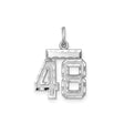 Small #48 Charm Pendant in Real 925 Sterling Silver