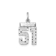 Small #51 Charm Pendant in Real 925 Sterling Silver