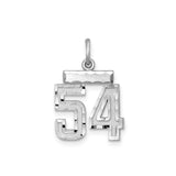 Small #54 Charm Pendant in Real 925 Sterling Silver