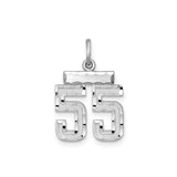 Sterling Silver Number 55 Pendant, Bold Sporty Charm, Unisex Jersey Number Jewelry