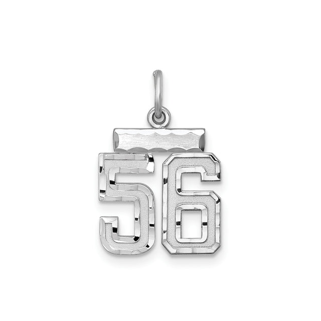 Small #56 Charm Pendant in Real 925 Sterling Silver