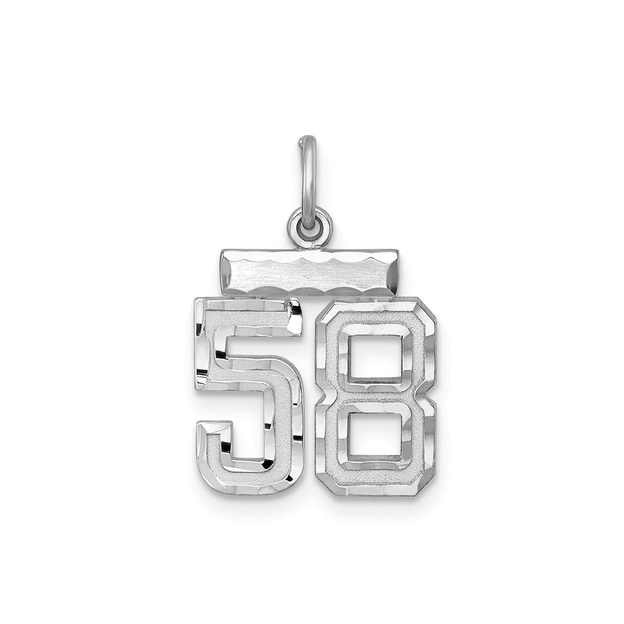 Small #58 Charm Pendant in Real 925 Sterling Silver