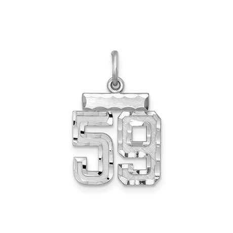 Small #59 Charm Pendant in Real 925 Sterling Silver