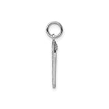 Sterling Silver 60 Pendant Charm with Block Number Design, Textured and Polished Finish