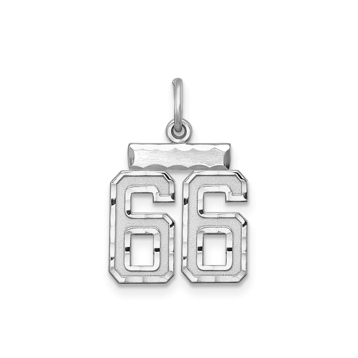 Small #66 Charm Pendant in Real 925 Sterling Silver