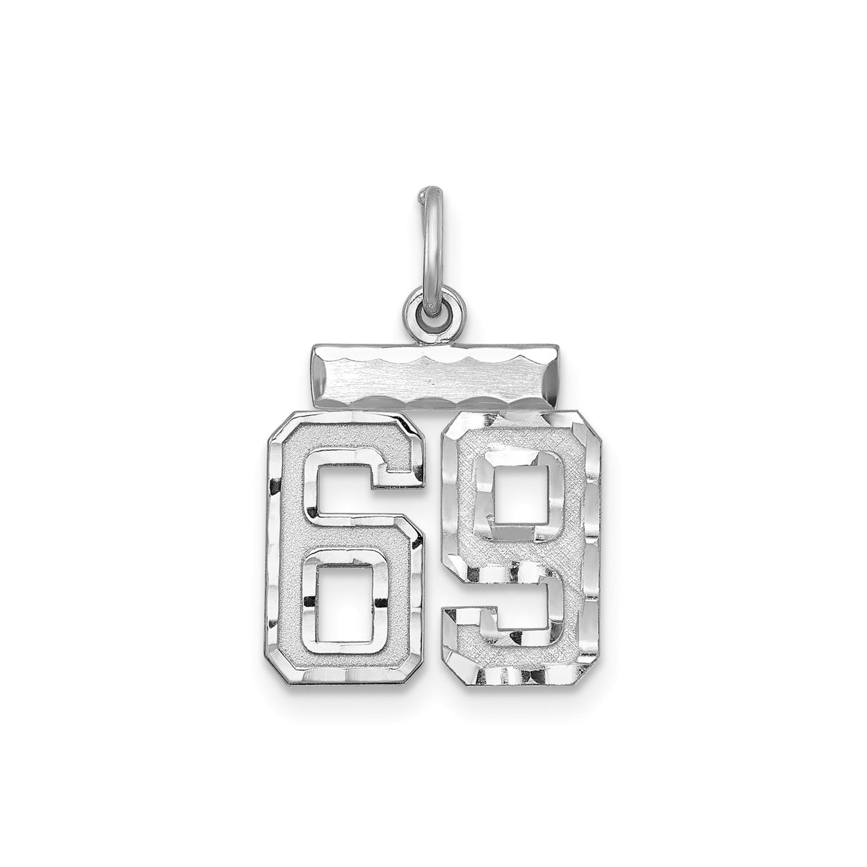 Small #69 Charm Pendant in Real 925 Sterling Silver